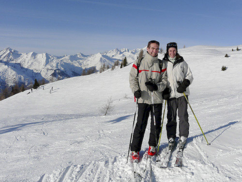 Francois and Gratiane on the slopes
