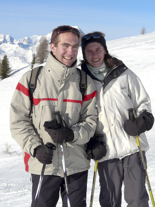 Francois and Gratiane on the slopes