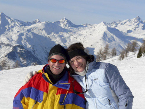 Matthew and Aude on the slopes
