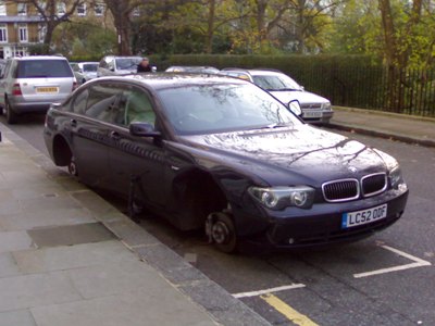 BMW on blocks