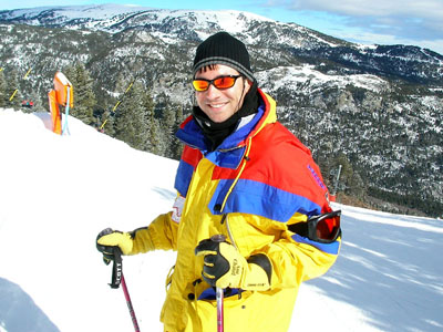 Matt skiing