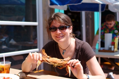 Aude with crab
